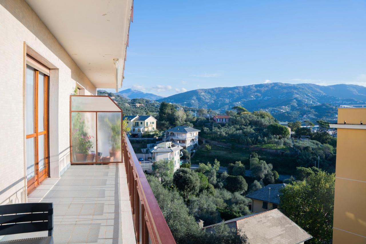 093 - Casa Panorama, Vista Mare E Vista Portofino, 500 Metri Centro Di Chiavari, Posto Auto Gratis Incluso Exterior foto